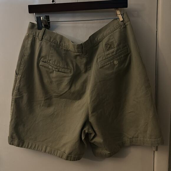 Lauren Ralph Lauren Khaki Chino Shorts 14W School Preppy Plus Unisex Baggy - Picture 2 of 9